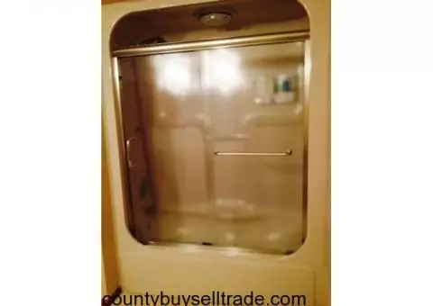 One piece shower tub unit